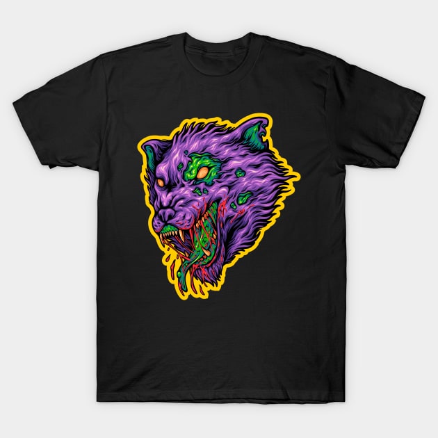 Zombie Wolf Scary Zombie Wolf T-Shirt by GRADA